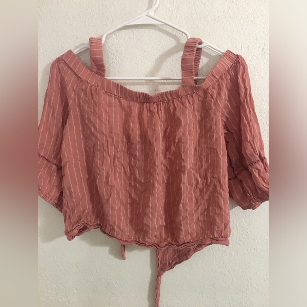 Pink Cute Blouse Off The Shoulder